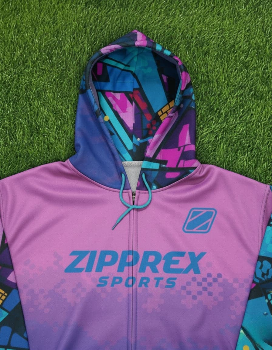 Custom Sublimated Zip Hoodie – Vibrant Performance Hoodie by Zipprex Sports 2