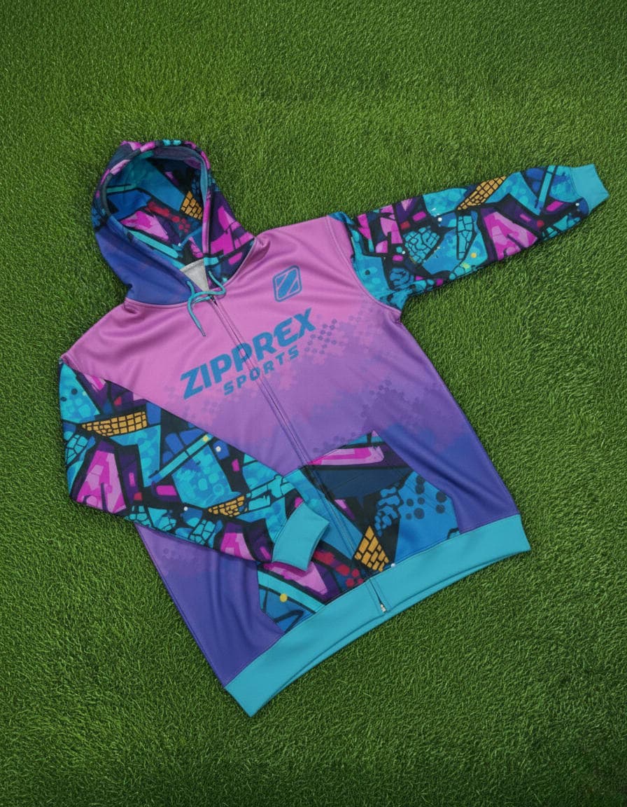 Custom Sublimated Zip Hoodie – Vibrant Performance Hoodie by Zipprex Sports 3