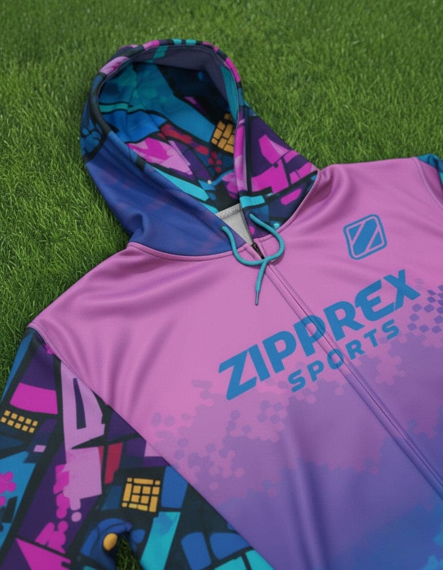Custom Sublimated Zip Hoodie – Vibrant Performance Hoodie by Zipprex Sports 4